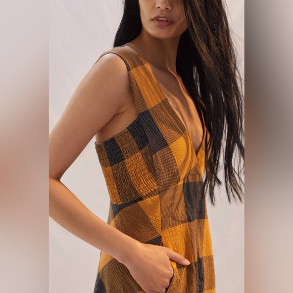 NWT ANTHROPOLOGIE Gingham Maxi Dress - Picture 5 of 14